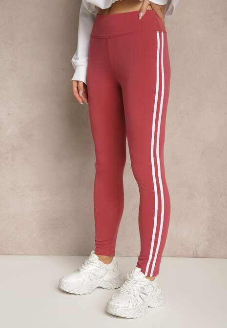 Ciemnoróżowe Legginsy Ozdobione Lampasami Puelle