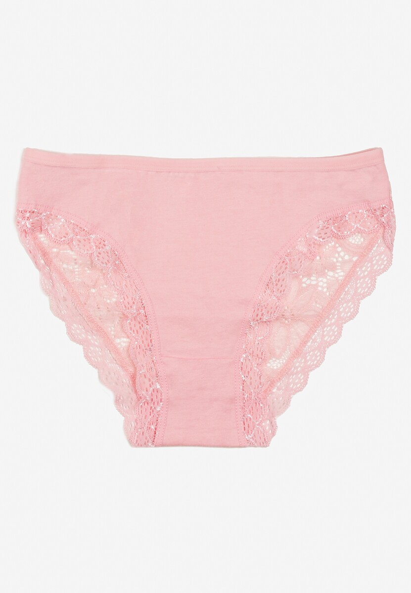 Żółte Bawełniane Majtki Figi z Ozdobną Koronką Lemmer