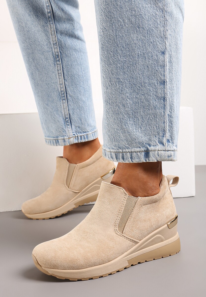 Beżowe Sneakersy Munna