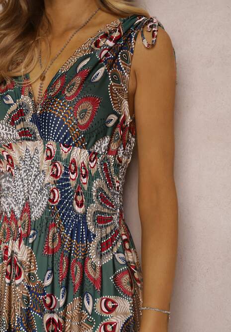 Ciemnozielona Sukienka Sallaza