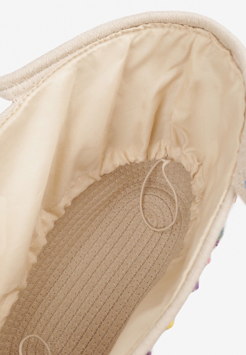 Ciemnobeżowa Torebka z Bawełny w Kropki Ulorella