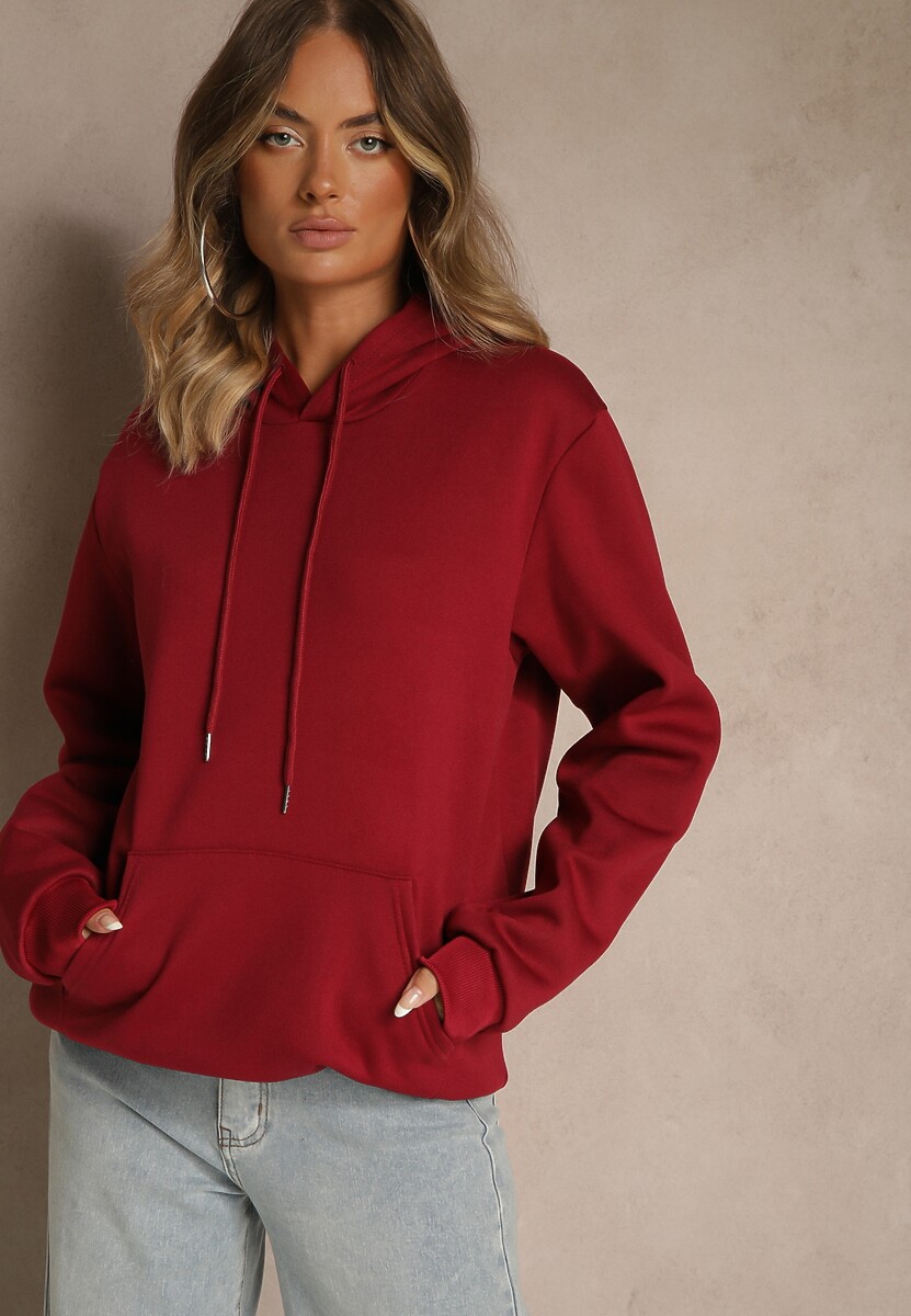 Beżowa Bluza z Kapturem Ozdobiona Ściągaczami Invila