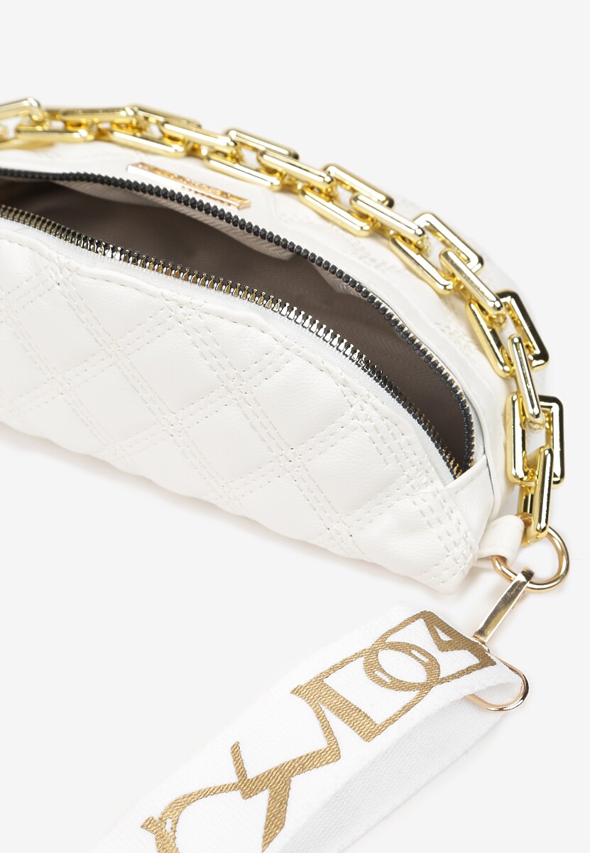 Biała Pikowana Nerka z Łańcuchem Cotha