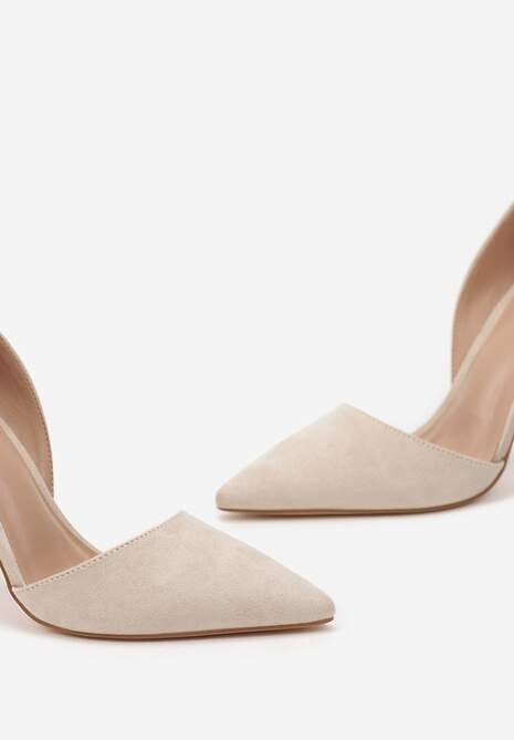 Beżowe Szpilki z Wycięciami i Szpiczastym Noskiem Isobette