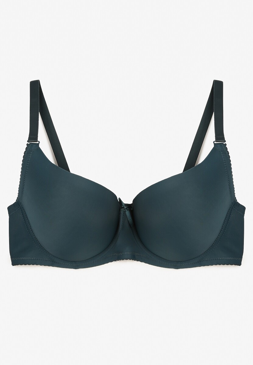 Ciemnozielony Biustonosz z Usztywnionymi Miseczkami Full Cup Elatris