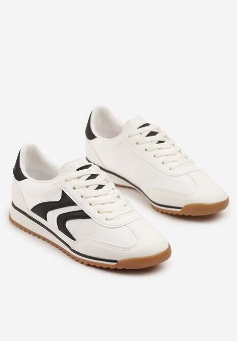 Białe Sneakersy Tenisówki z Przeszyciami Julioria