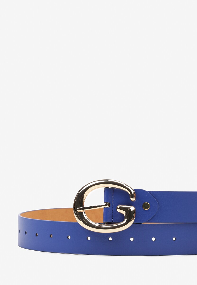 Niebieski Pasek z Ekoskóry z Metalową Klamrą Frosofia