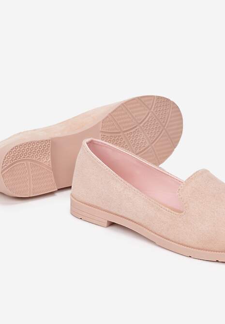 Różowe Balerinki Typu Loafersy Daphikaia
