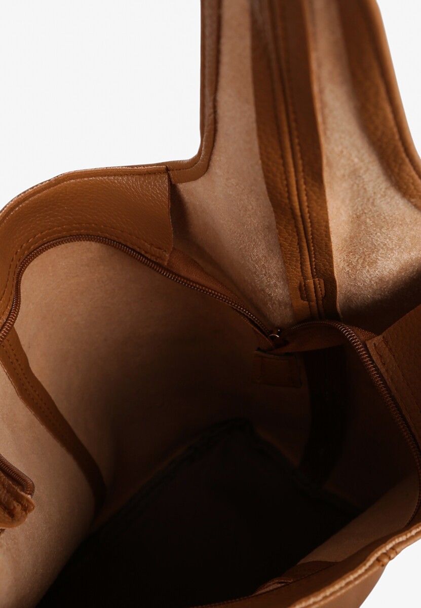 Jasnobrązowa Klasyczna Torebka Hobo z Kosmetyczką i Paskiem Crossbody Fesulea