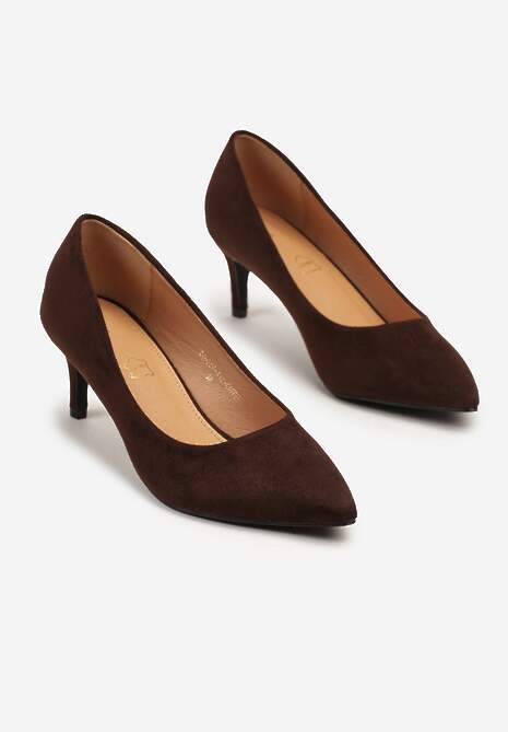 Brązowe Czółenka Vices na Szpilce w Klasycznym Stylu Savora