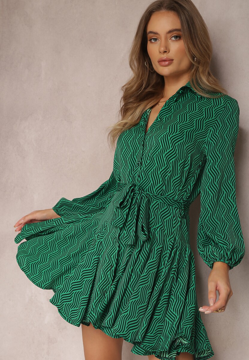 Beżowa Sukienka Koszulowa Lelli