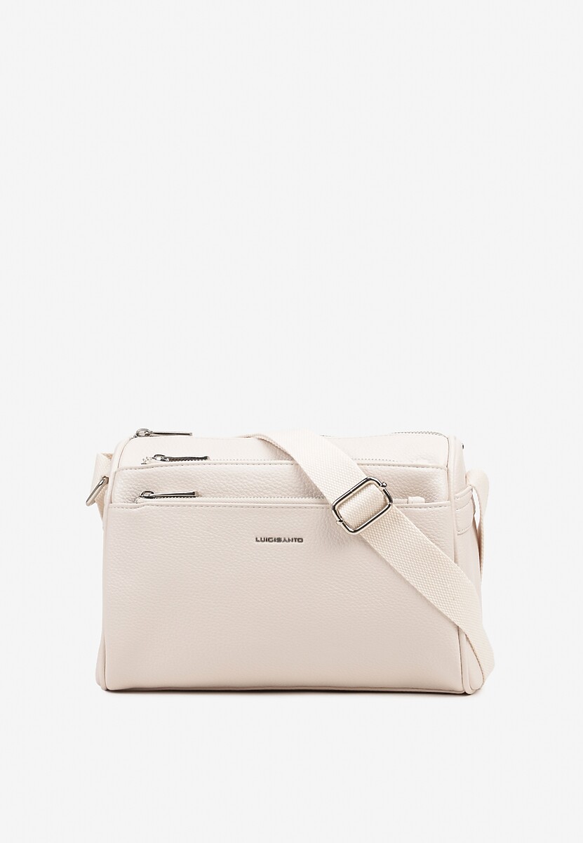 Jasnobeżowa Torebka Typu Listonoszka z Czterema Komorami Davirienne