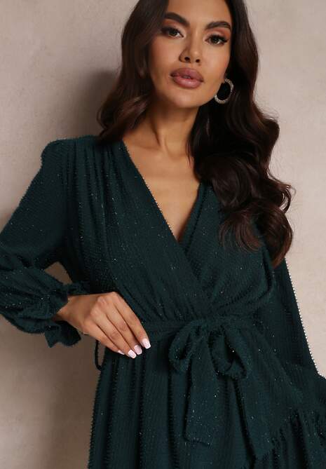 Ciemnozielona Sukienka Thesaste