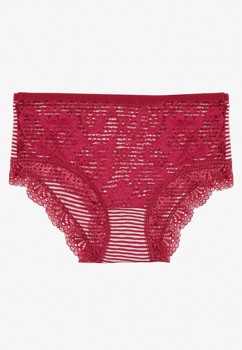 Beżowe Koronkowe Majtki Figi z Bawełny Kathrin