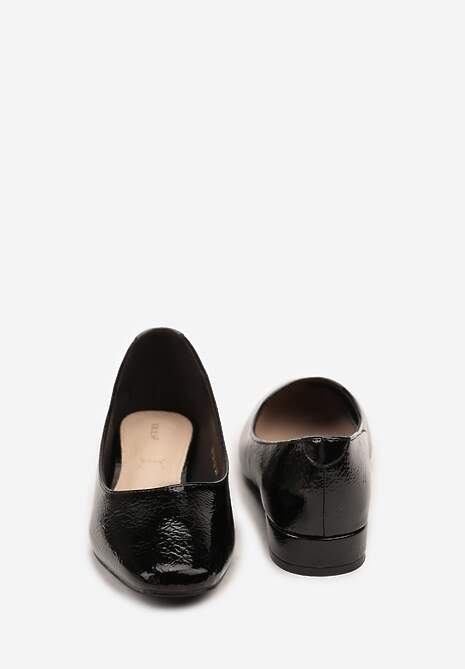 Czarne Czółenka Lakierowane Vices z Wkładką ze Skóry Naturalnej Naliorelle