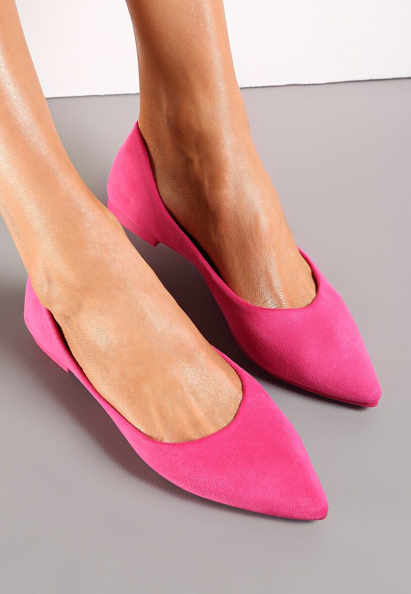 Granatowe Wsuwane Balerinki na Płaskiej Podeszwie Brooklyne