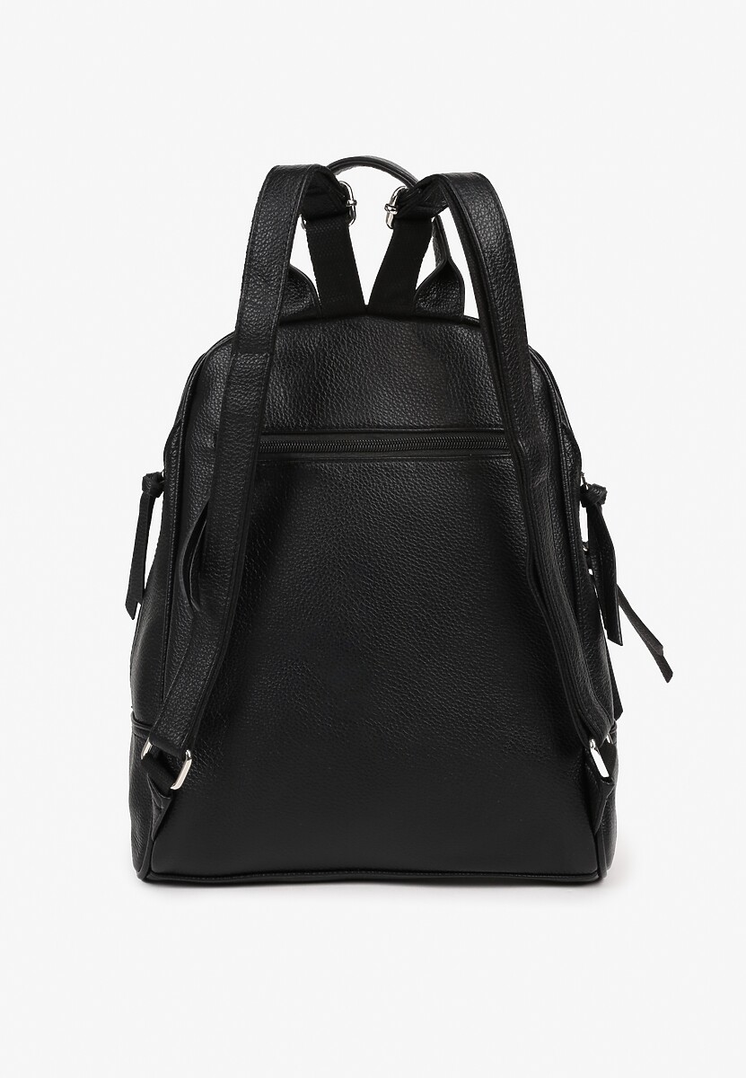 Czarny Plecak z Napisem i Ozdobnymi Suwakami Edelli