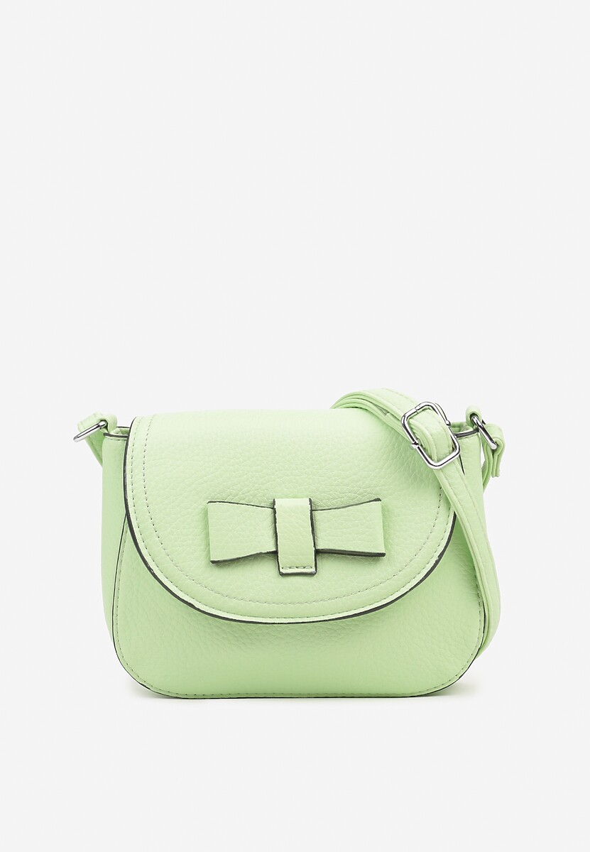 Jasnozielona Mała Torebka Listonoszka Zdobiona Kokardą Nalieve