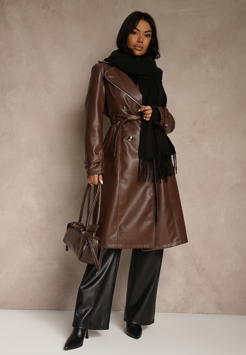 Czarny Gładki Szalik z Frędzlami Vetimare