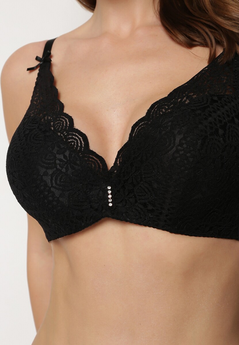 Jasnofioletowy Biustonosz Full Cup Ozdobiony Koronką Naave