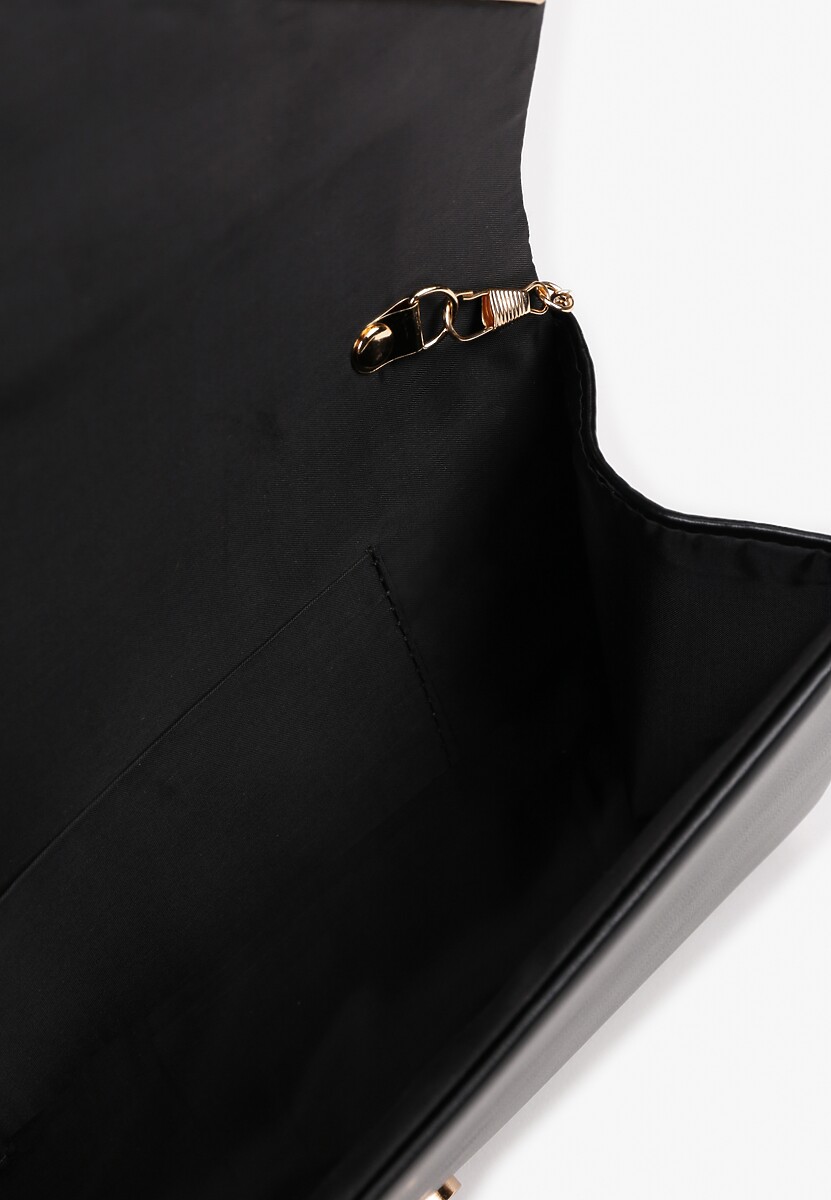 Czarna Elegancka Torebka Kopertówka z Łańcuszkiem Pasenela