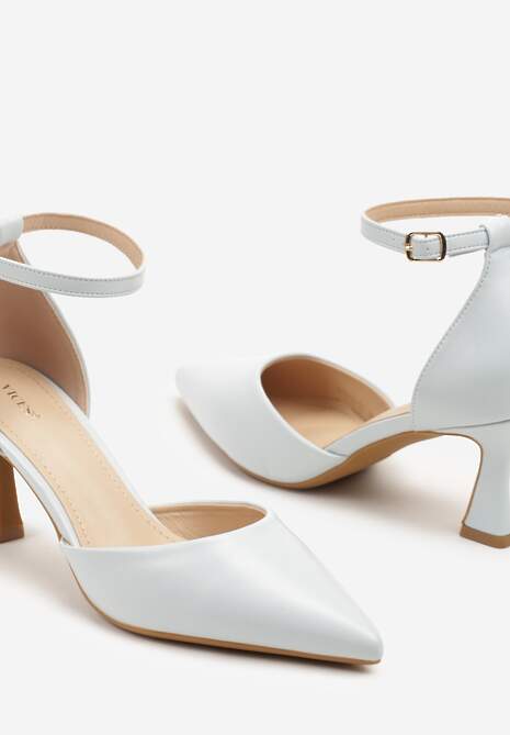 Niebieskie Czółenka Vices na Klepsydrze z Noskiem w Szpic i Klamerką Nusithia