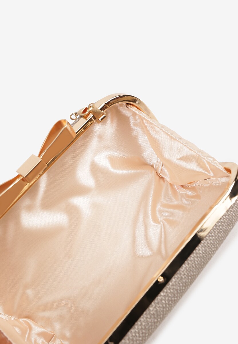 Szampańska Torebka Kopertówka z Dodatkowym Łańcuszkiem i Metalicznym Zapięciem Grireia