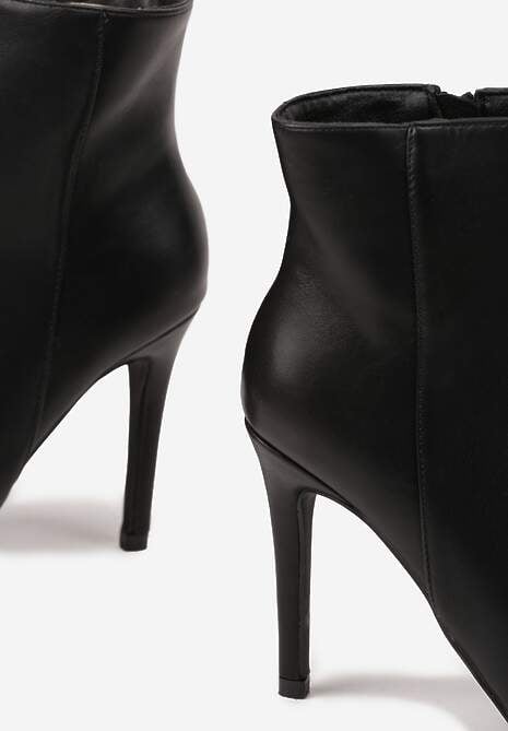 Czarne Botki na Szpilce Vices w Klasycznym Stylu Nurivie