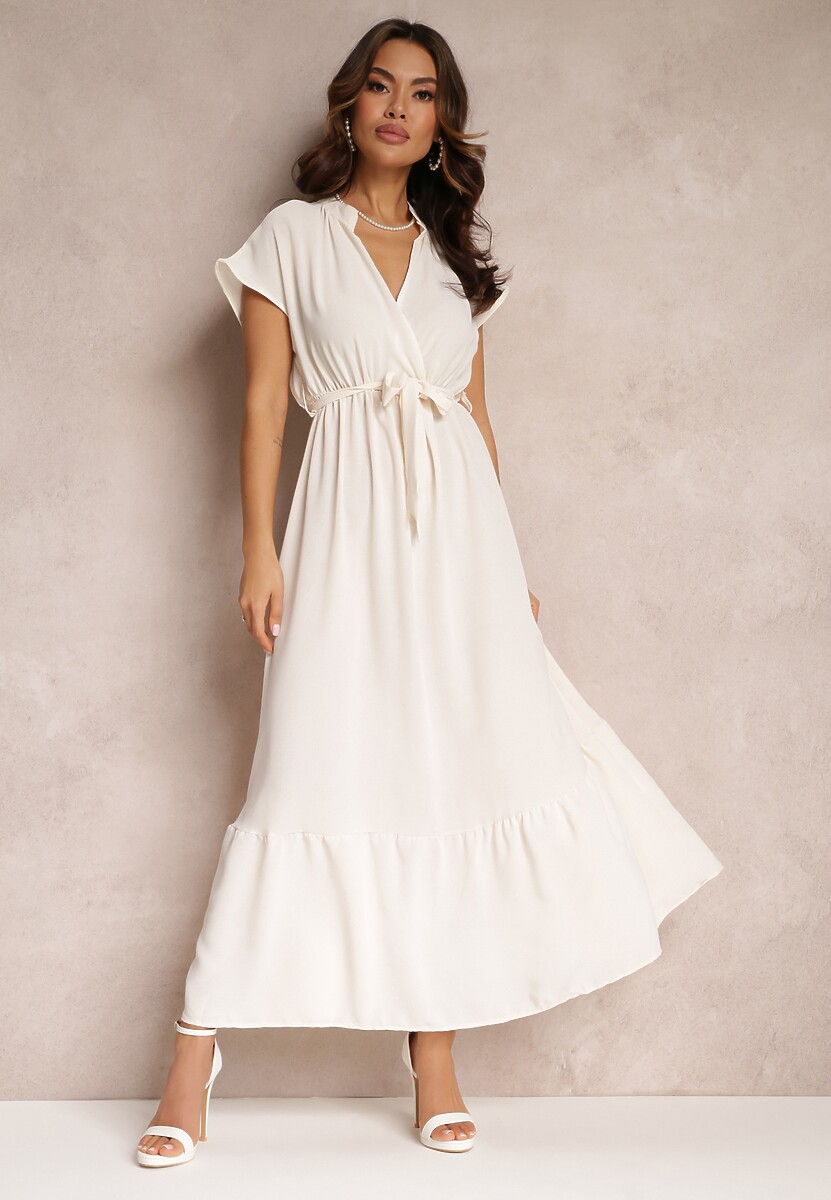 Czarna Kopertowa Sukienka z Gumką w Talii i Wiązaniem Mylelse