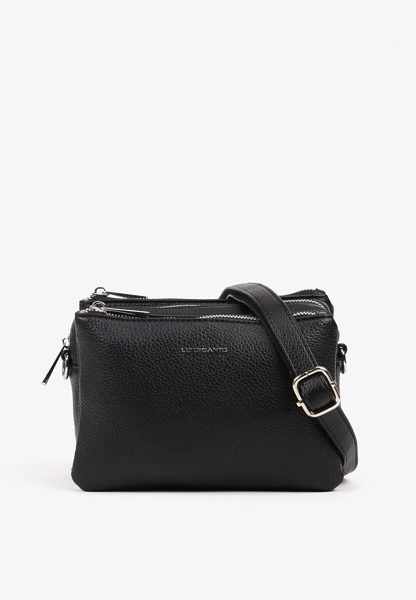 Czarna Trzykomorowa Torebka Listonoszka w Klasycznym Stylu Nirive