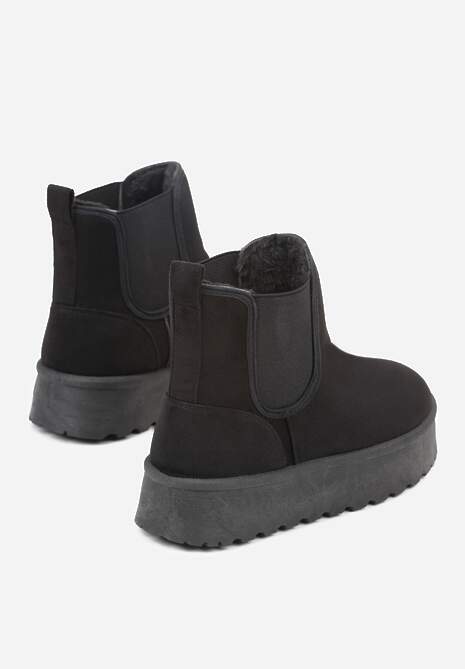 Czarne Śniegowce na Platformie Typu Sztyblety Ahelina