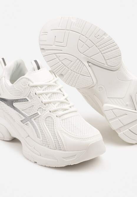 Białe Sneakersy z Ozdobnymi Paskami Xerraza