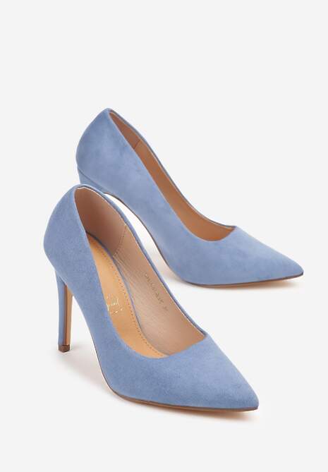 Jasnoniebieskie Szpilki Vices ze Skórzaną Wkładką w Klasycznym Stylu Vennael