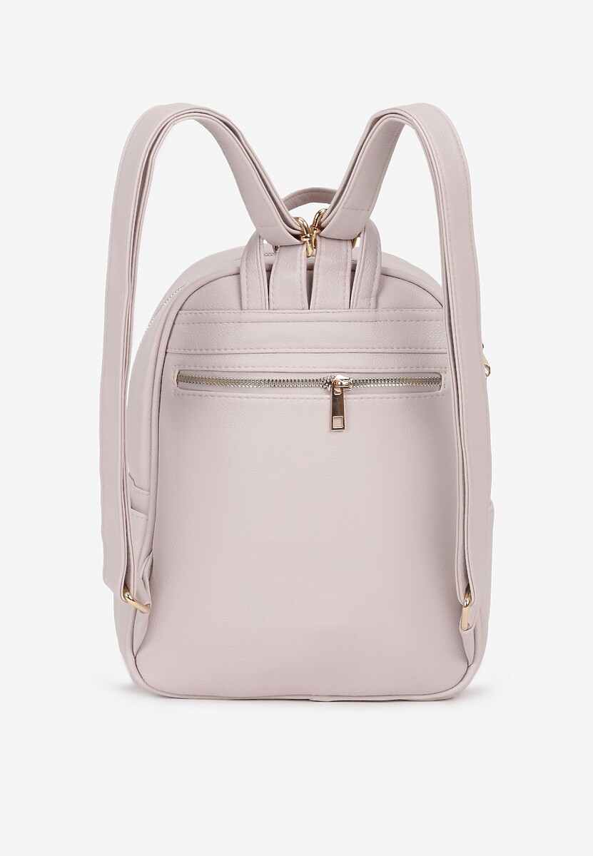 Jasnoszary Plecak z Ozdobnym Pikowaniem na Szelkach Verrilla