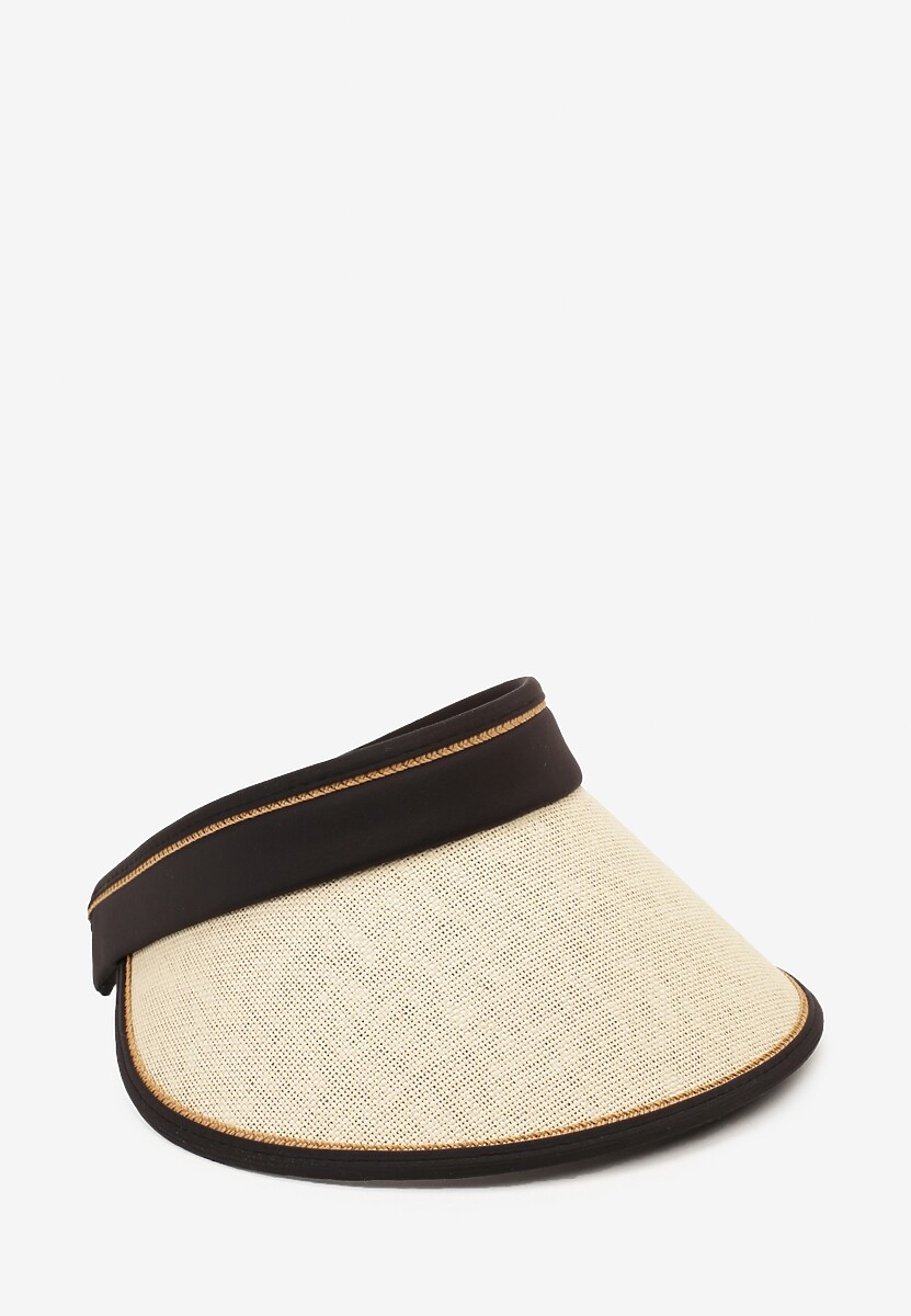 Jasnobeżowa Czapka Daszek z Plecionego Materiału Wykończony Gumką z Regulacją Aevac