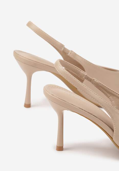 Ciemnobeżowe Sandały Vices Slingback na Obcasie Tilarina