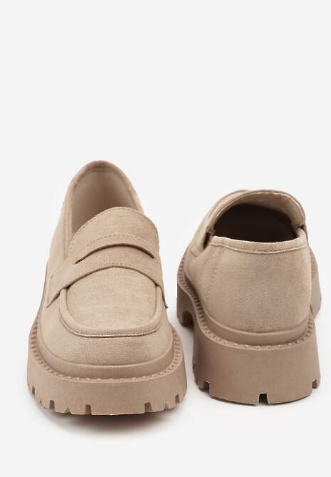 Ciemnobeżowe Wsuwane Mokasyny Vices na Platformie Dionela