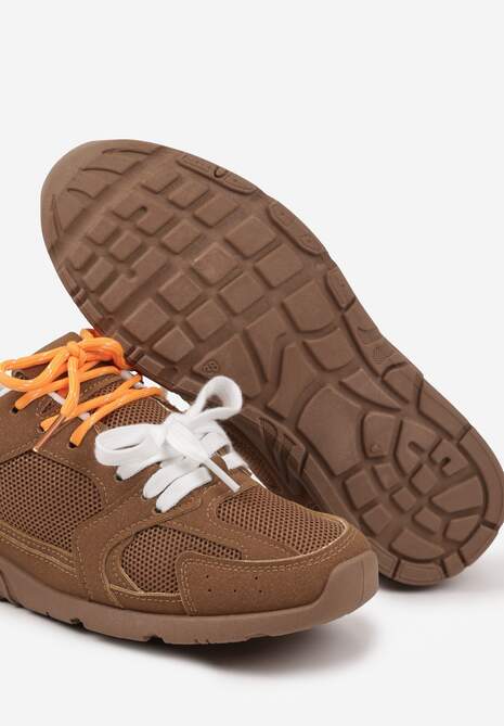 Brązowe Sneakersy z Podwójnymi Sznurówkami Terfitra