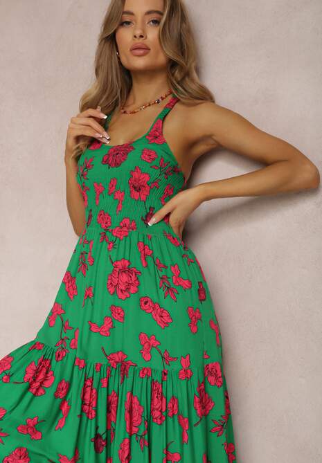 Zielona Sukienka z Wiskozy Hellitrite