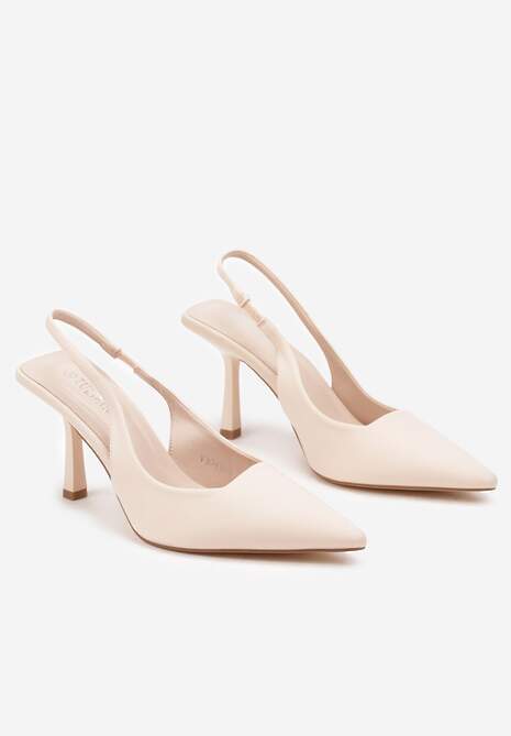 Beżowe Czółenka na Szpilce z Odkrytą Piętą  Irillane