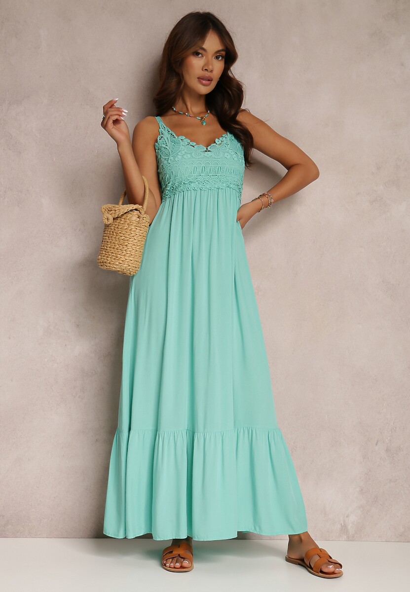 Miętowa Sukienka Chryazire