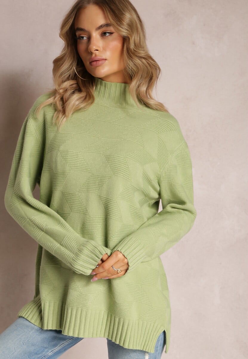 Zielony Golf z Długim Rękawem Oligese