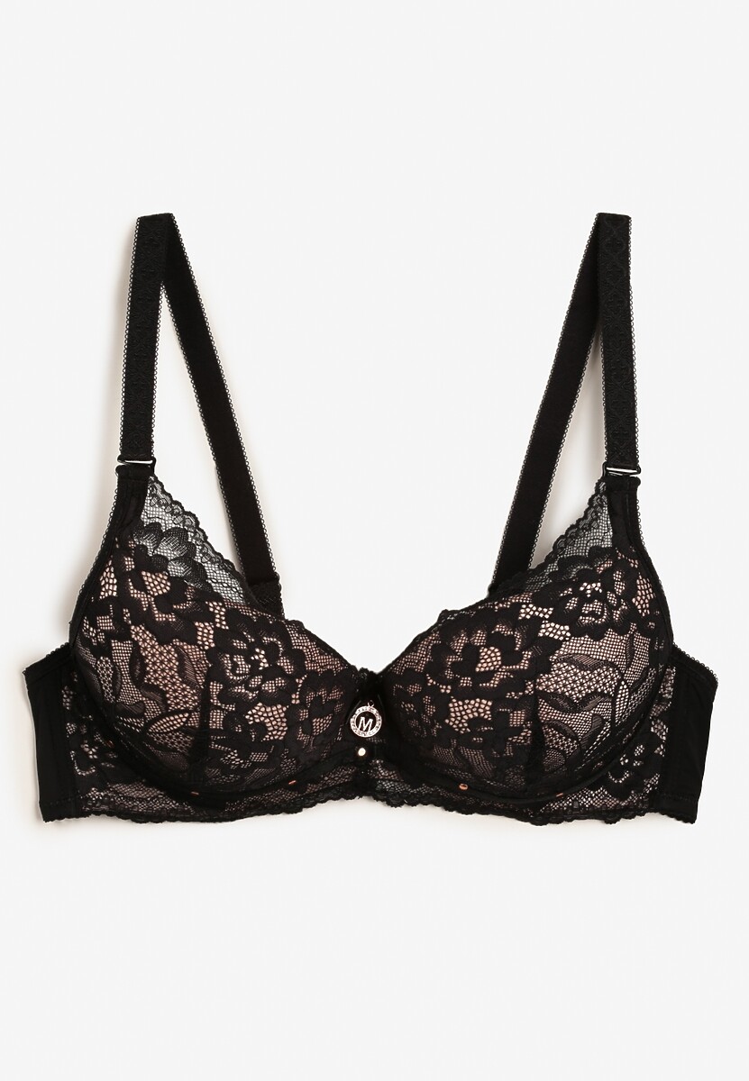 Czerwony Biustonosz z Koronką i Funkcją Push Up Wifia