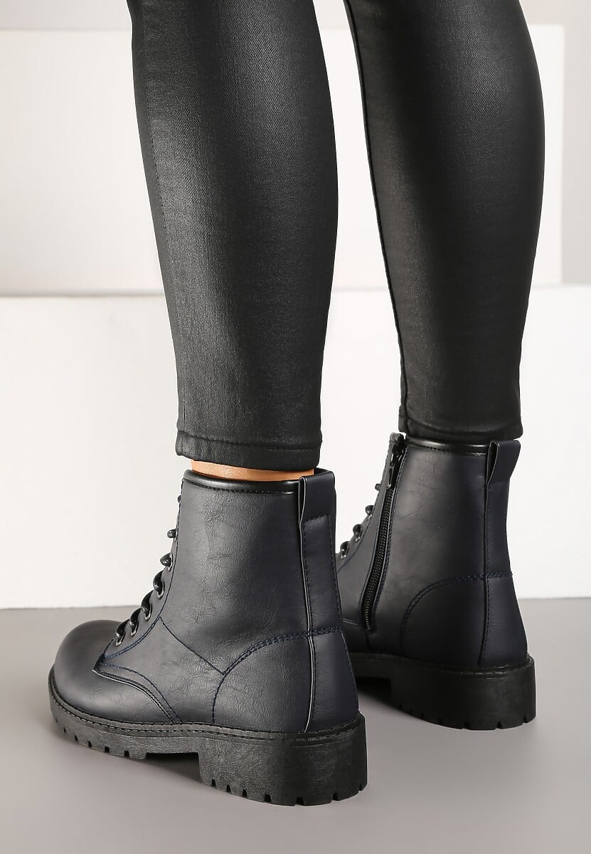 Granatowe Botki Baines