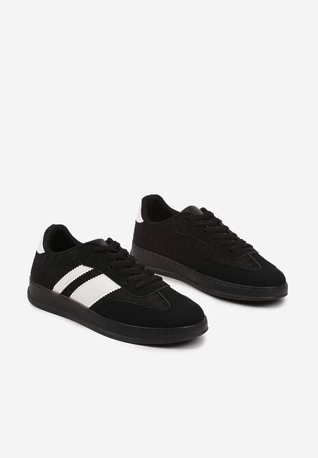 Czarne Klasyczne Sneakersy Tenisówki na Półprzezroczystej Podeszwie Niniel