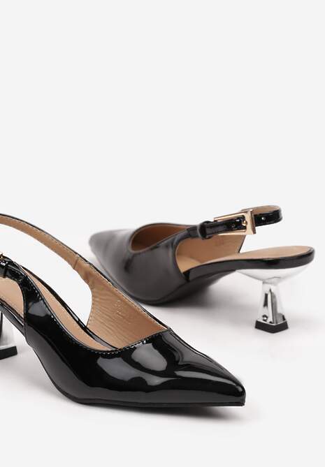 Czarne Sandały na Kaczuszce Bez Pięty Dolavenna