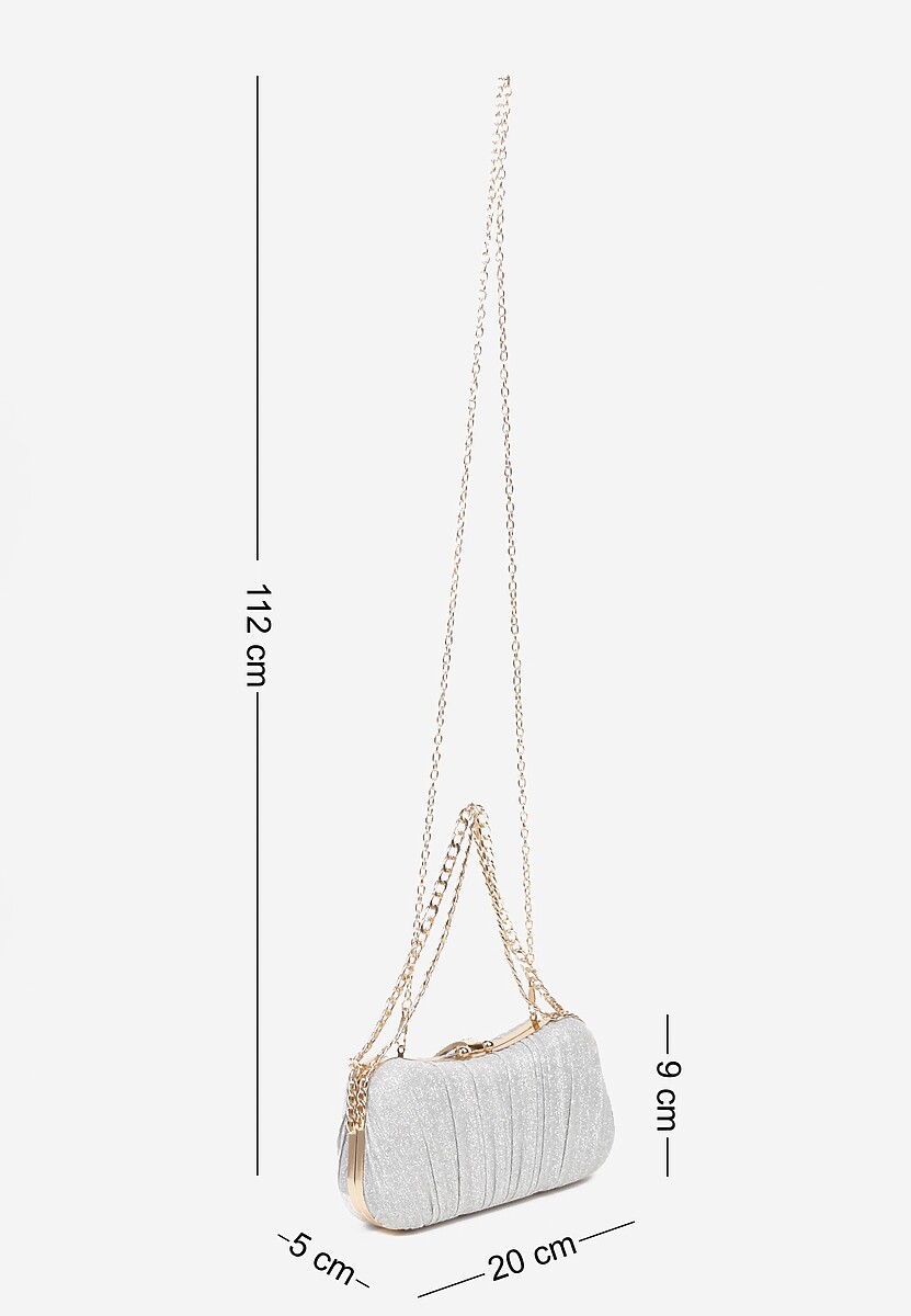 Srebrna Torebka Kopertówka na Łańcuszku Zdobiona Cyrkoniową Aplikacją  Elkarria