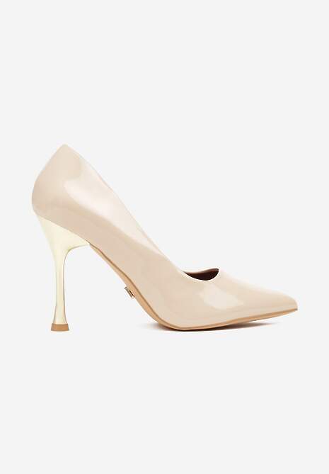 Jasnobeżowe Szpilki Vices na Klepsydrze z Wkładką ze Skóry Naturalnej Zitene