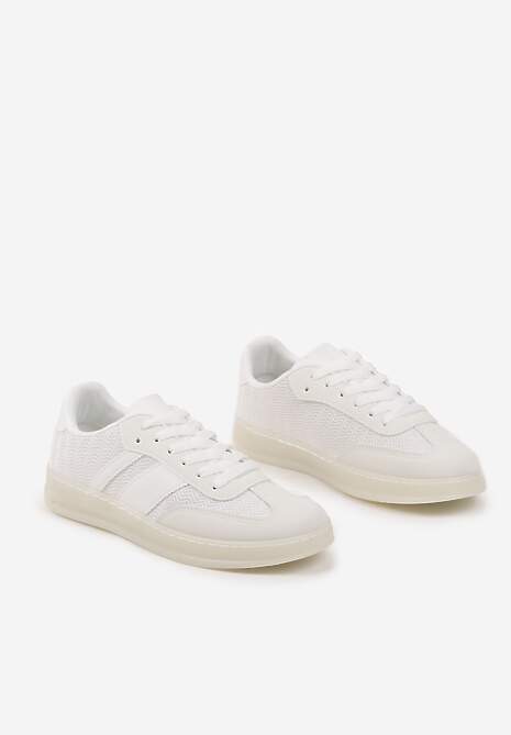 Białe Sneakersy w Stylu Tenisówek z Paskami Eleaniria