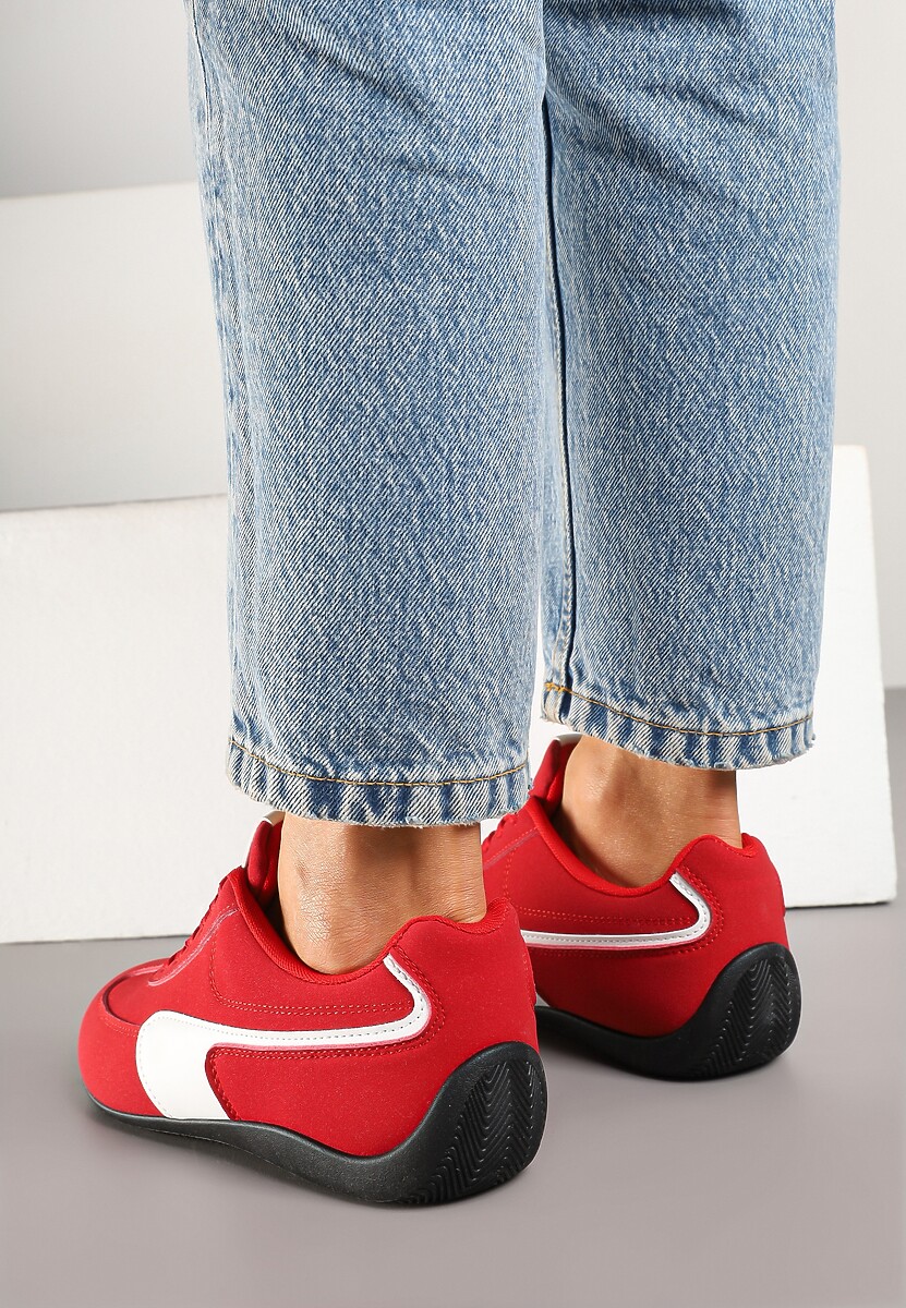 Czerwone Sneakersy Typu Klasyczne Tenisówki Zelritia